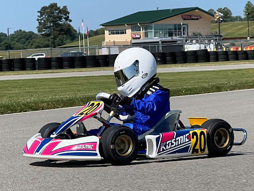 A Kid Tests Out His PKC Prepped Kid Kart in Pittsburgh at Pitt Race.