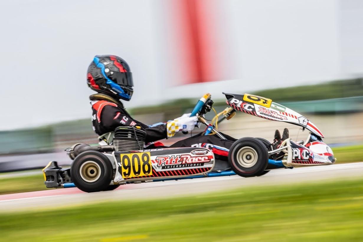 Tristen Altman from Pro Kart Concpets Races His PKC Prepped EOS Kart at Pittsburgh International Race Complex.