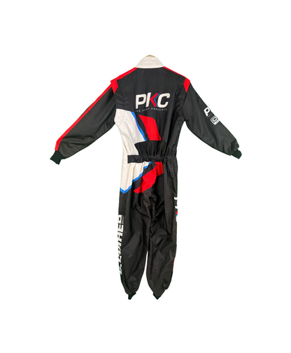Back of a 2025 PKC Custom Sublimated Karting Suit.
